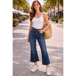 VERONICA BEARD Sandi High Rise Crop Flare Jeans Size 26 Dark Vintage Wash